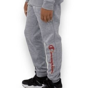 Champion Kids Gray Joggers with Red Logo